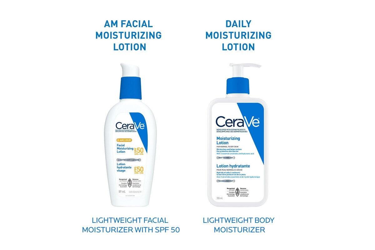 CeraVe AM Facial Moisturizing Lotion SPF 50 - manufacturer product image (How to Apply It)